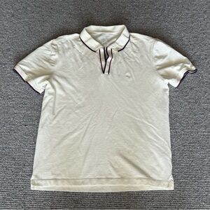 Banana Republic Men's Polo Pique Cotton M White Short Sleeve